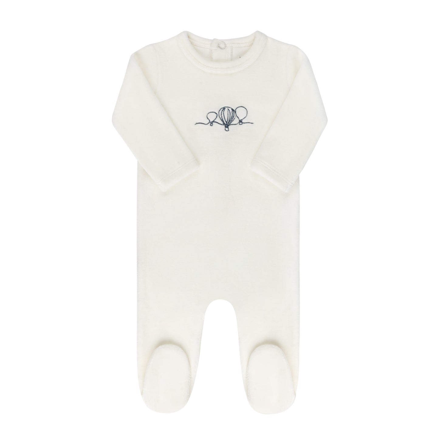 Ely's & co Velour Embroidered Hot Air Balloon Footie