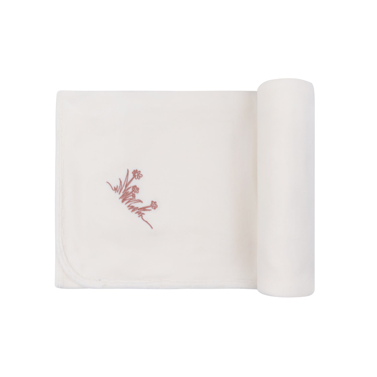 Ely's & co Velour Embroidered Flowers Blanket
