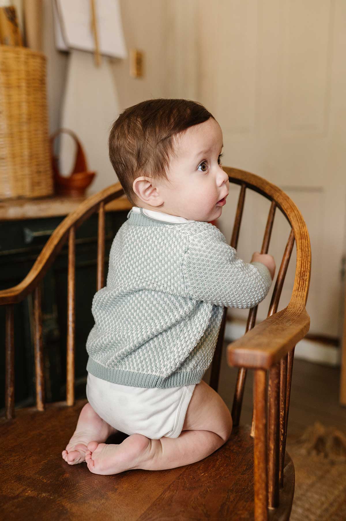Ely's & co Bubble Knit Blue Cardigan