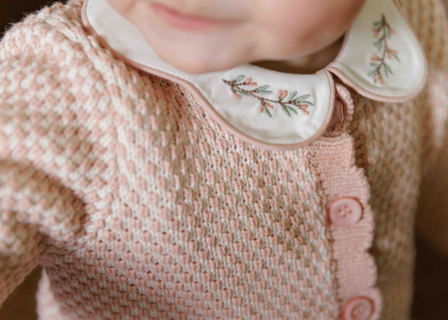 Ely's & co Bubble Knit Mauve Cardigan