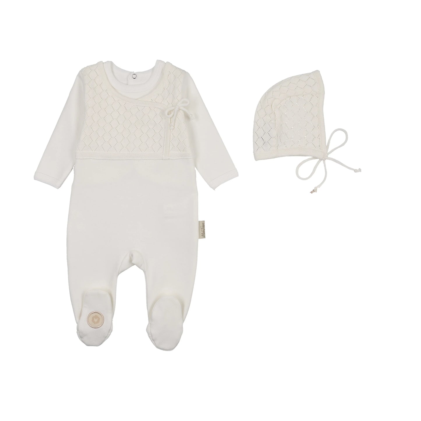 Pointelle Wrap Footie & Hat Set