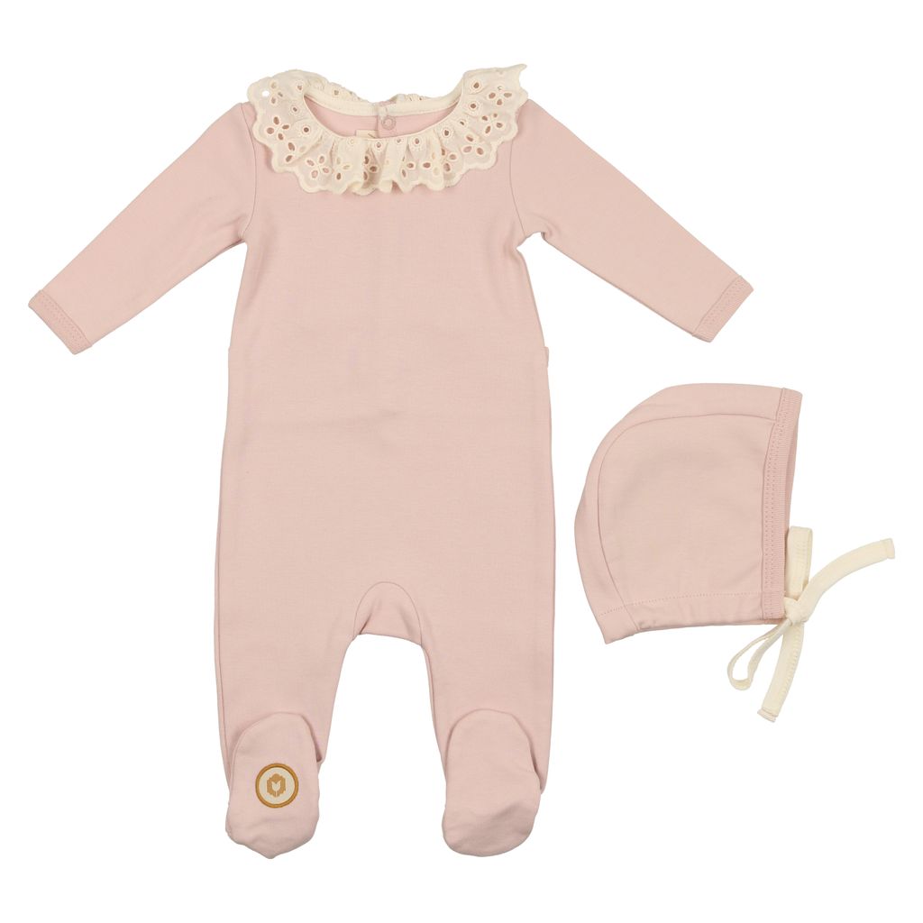 Vintage Ruffle Collection Footie + Hat