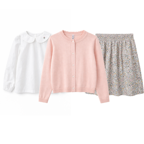 Belle Girls Blouse & Floral Skirt Set