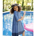 Girls Swing Dress - Chambray - Flamingo