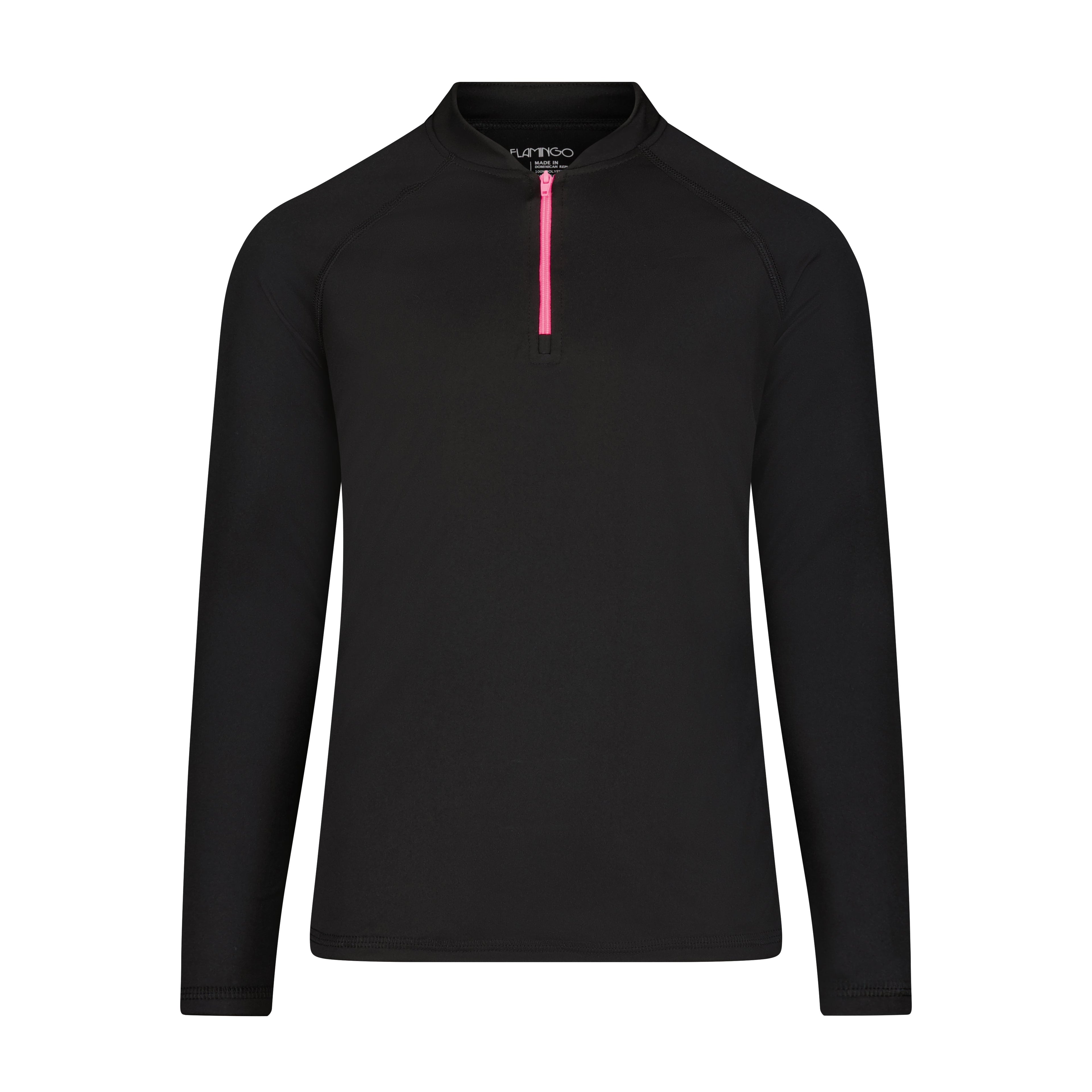 Flamingo Half Zip Logo Top - Coral