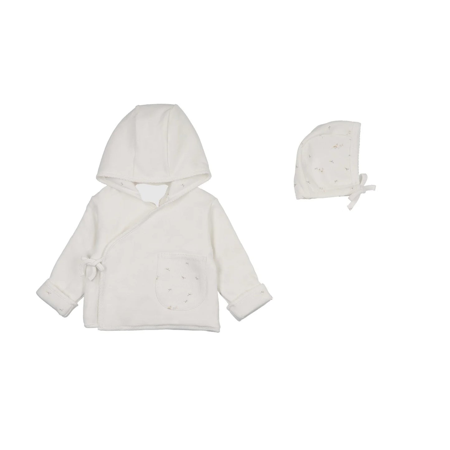 Vintage Bird Wrap Jacket & Hat Set