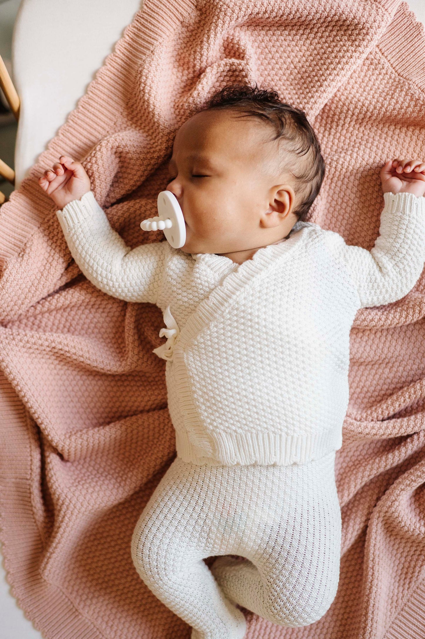 Moss Knit Ivory Baby Set