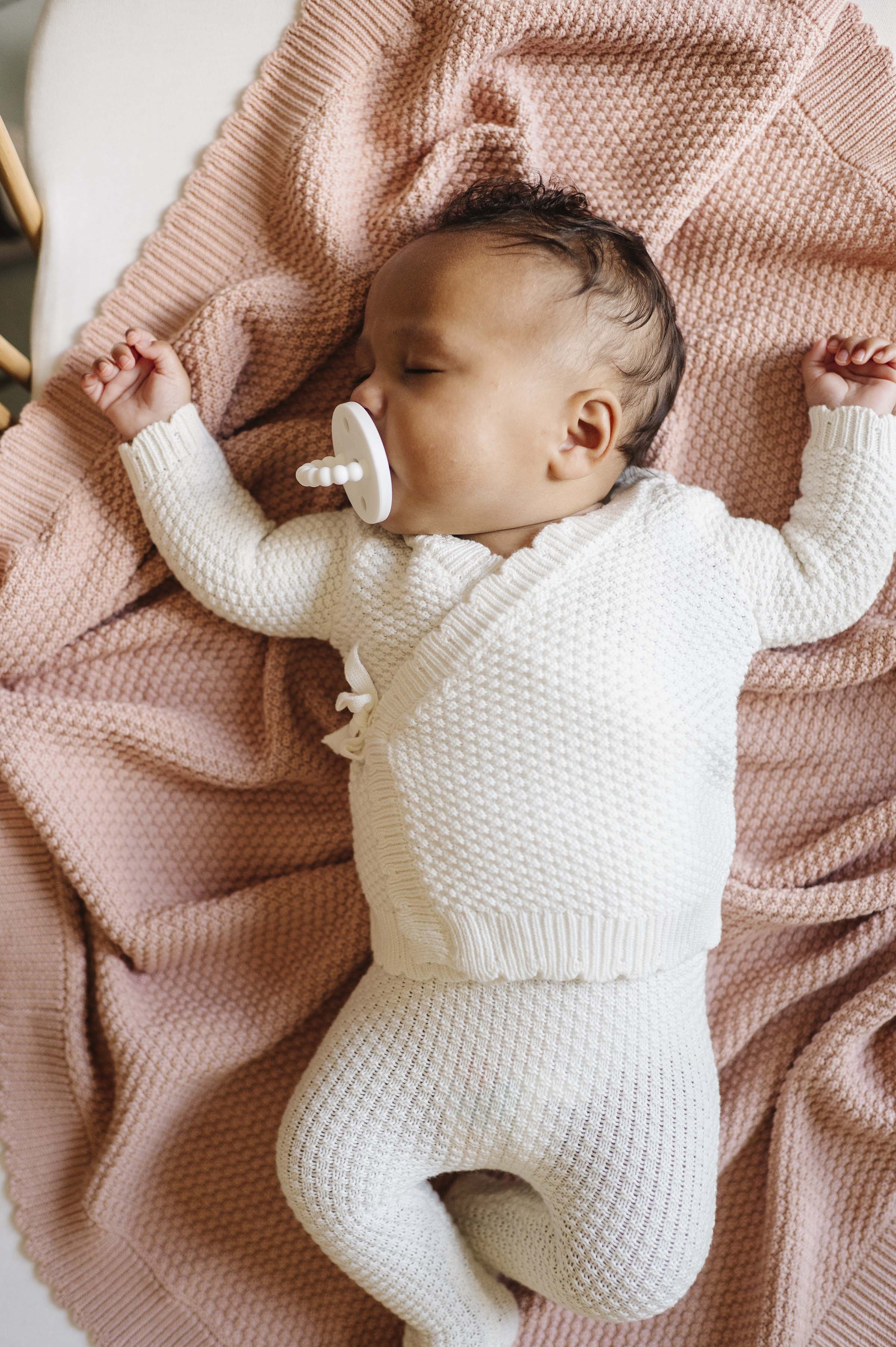 Moss Knit Ivory Baby Set