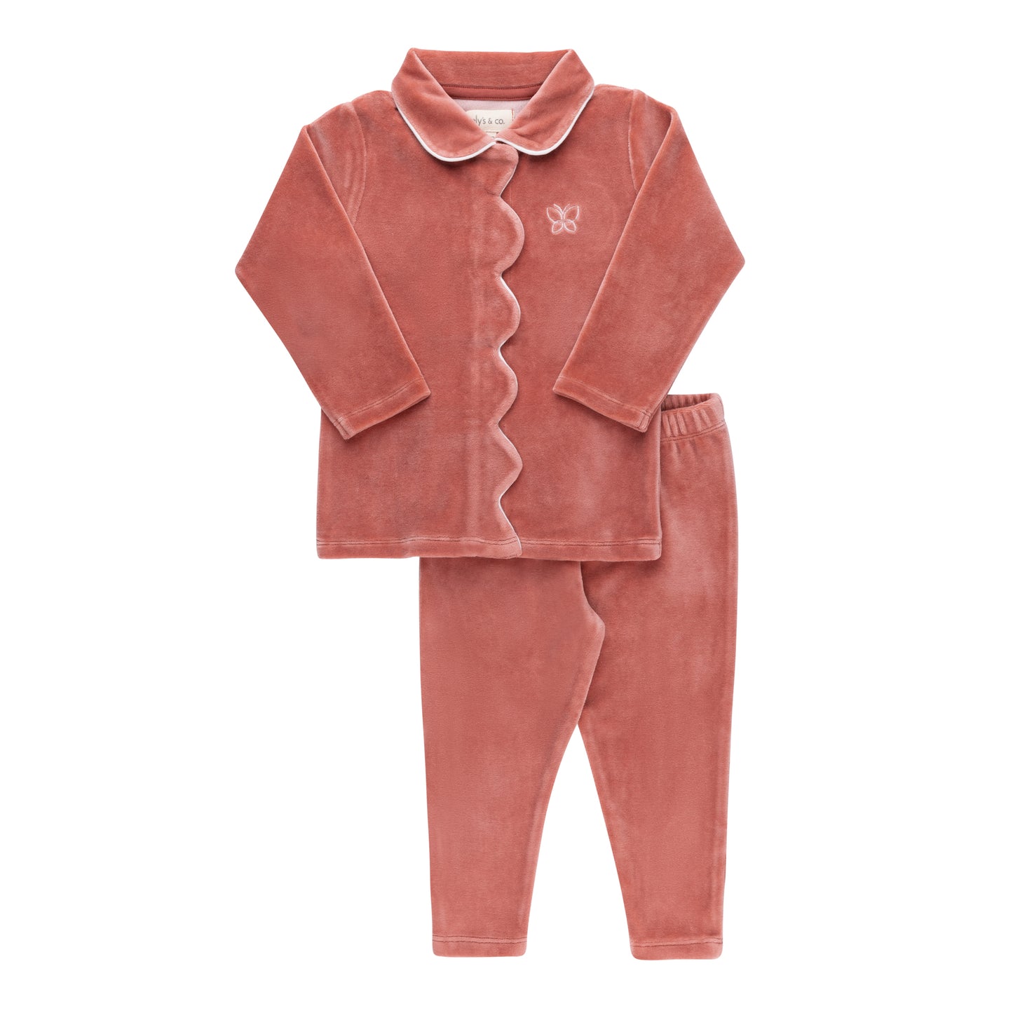 Velour Embroidered Butterfly Lounge set