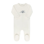 Ely's & co Velour Embroidered Hot Air Balloon Footie