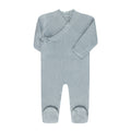 Moss Knit Blue Footie