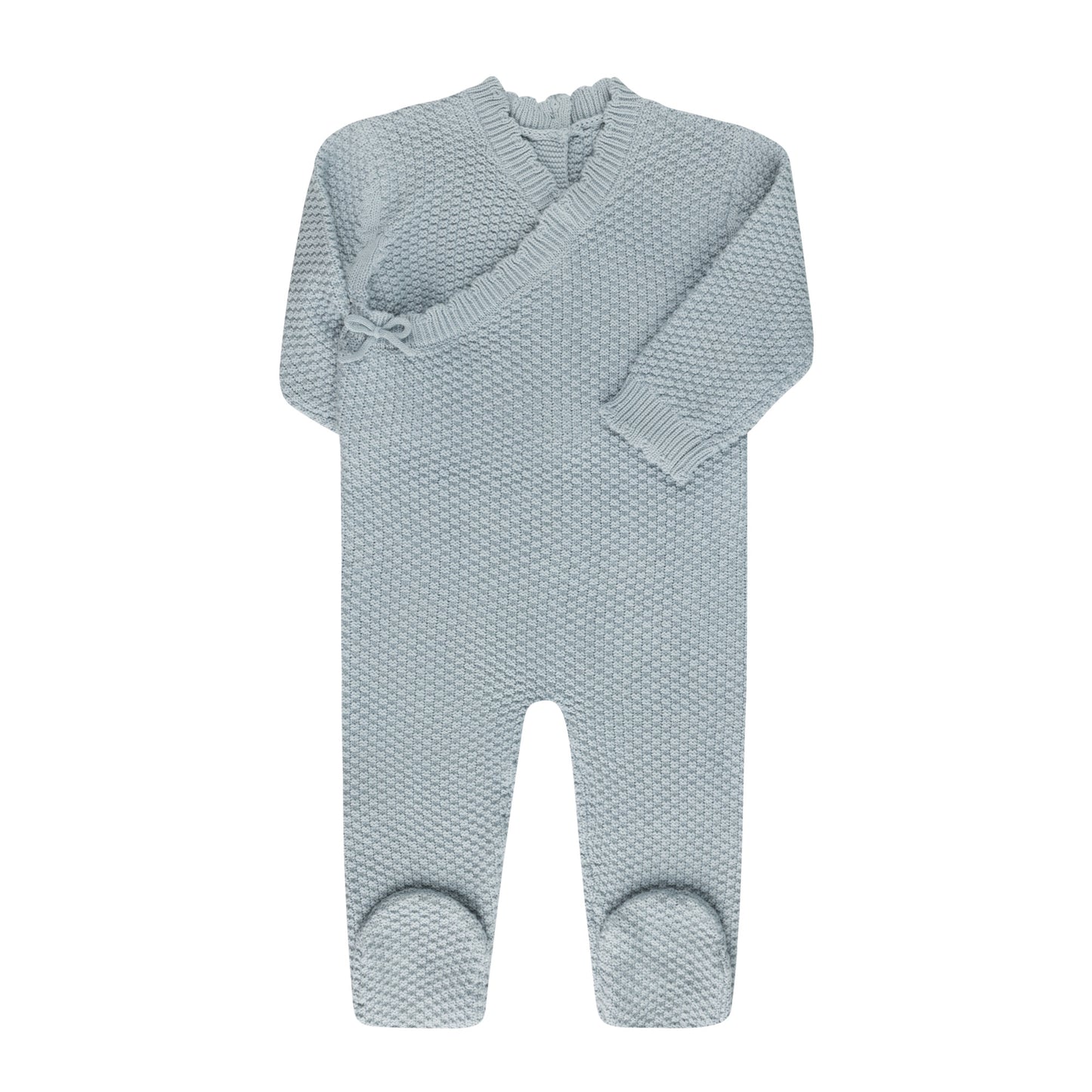 Moss Knit Blue Footie