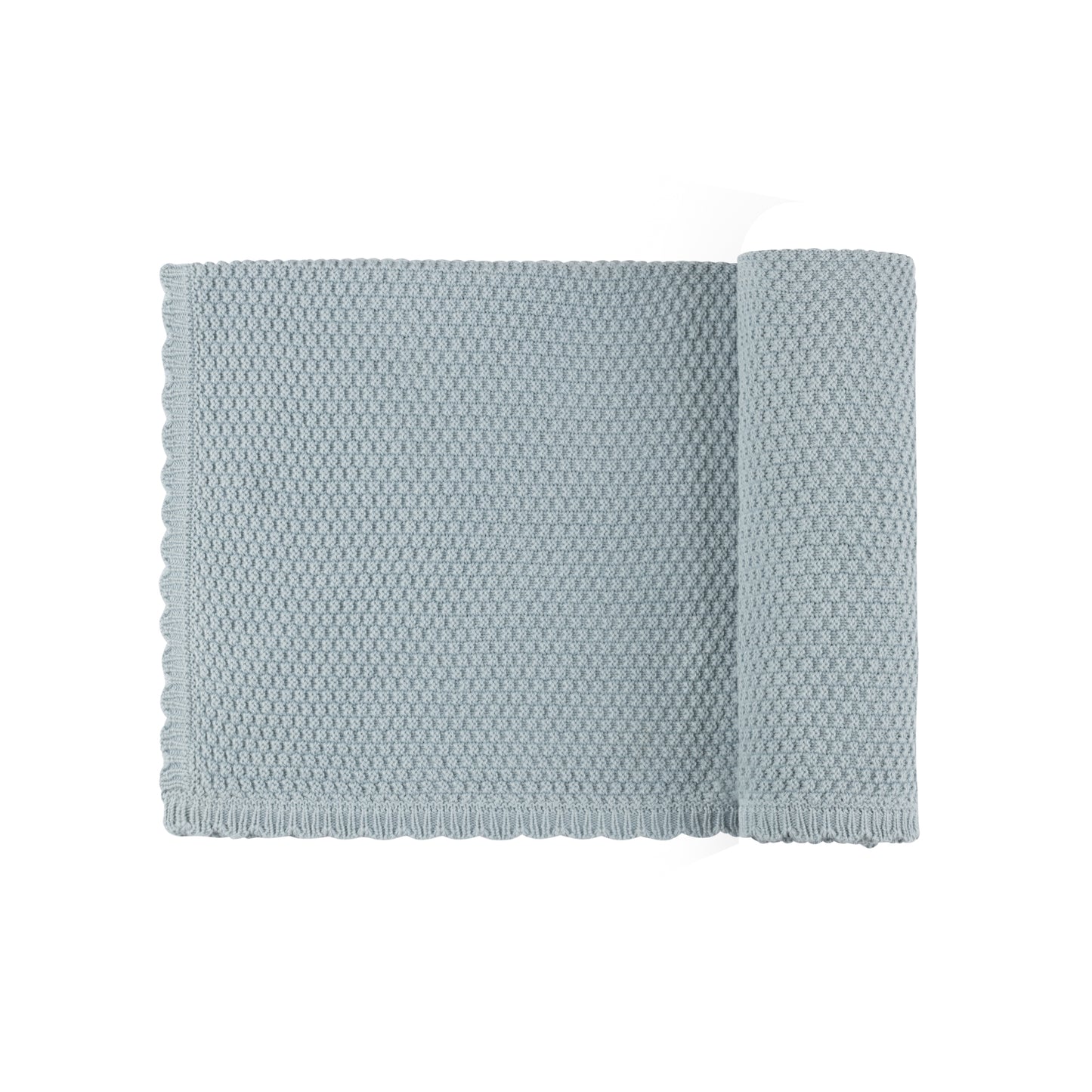 Moss Knit Blue Blanket
