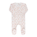 Velour Vine Pattern Pink on Ivory Footie