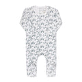 Velour Vine Pattern Blue on Ivory Footie