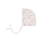 Velour Vine Pattern Pink on Ivory Footie + Bonnet