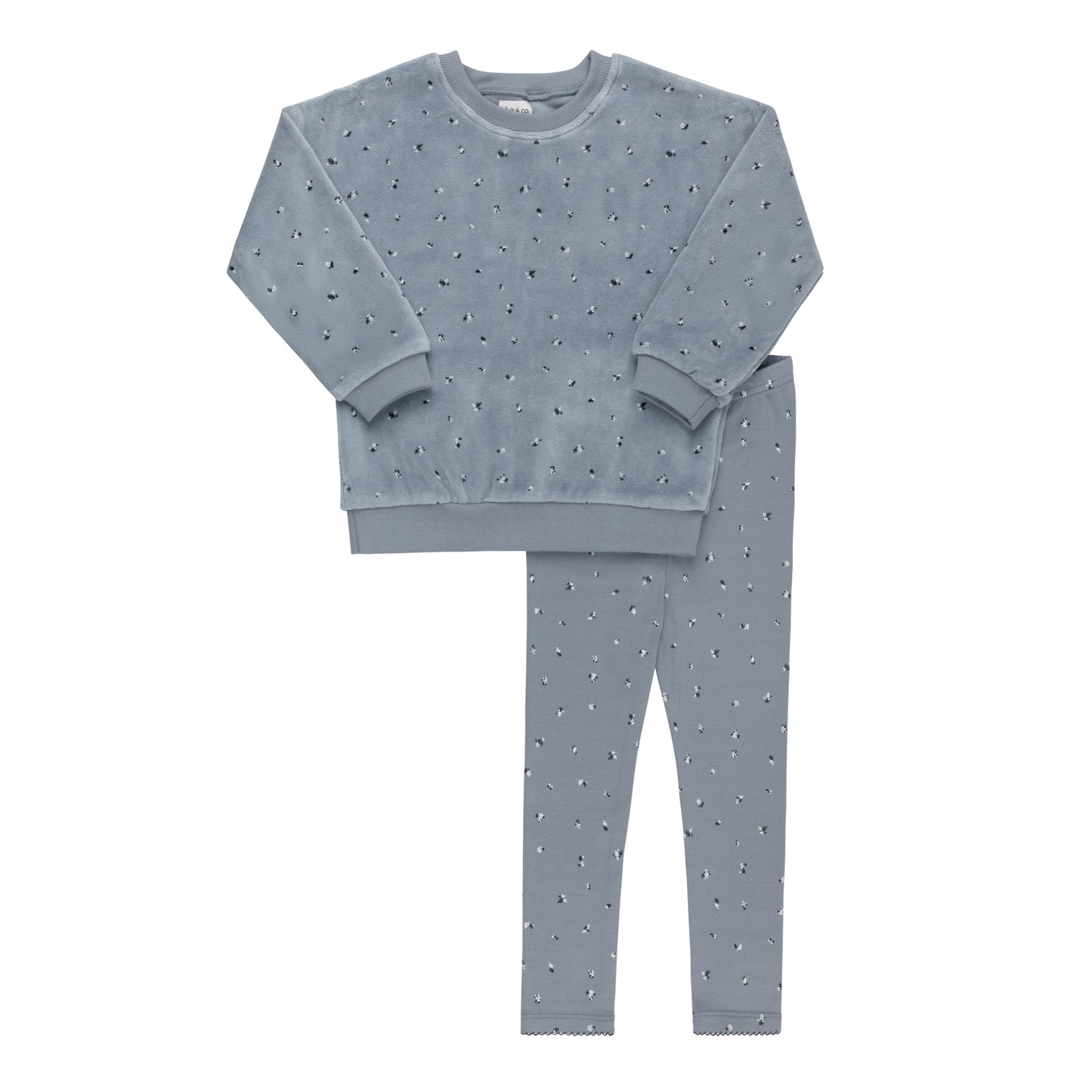 Velour Cluster Leaf Velour Top and cotton legging Lounge Set