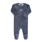Ely's & co Velour Embroidered Hot Air Balloon Footie