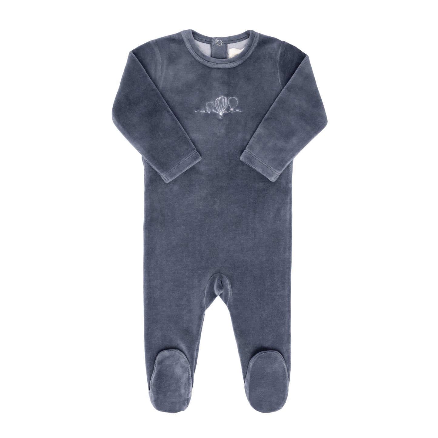 Ely's & co Velour Embroidered Hot Air Balloon Footie