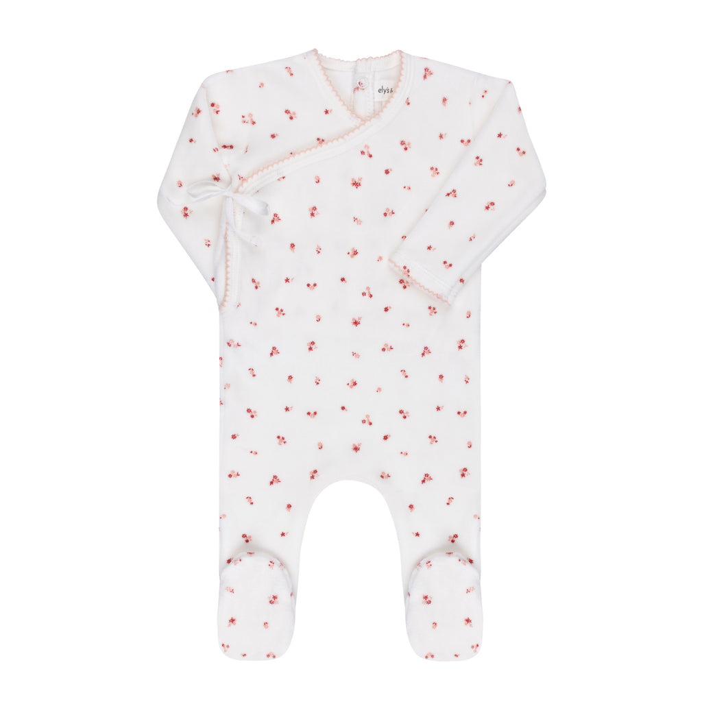 Velour Cluster Flower footie