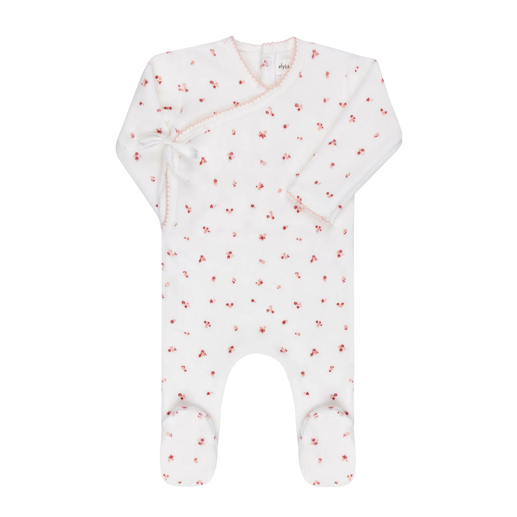 Velour Cluster Flower Footie