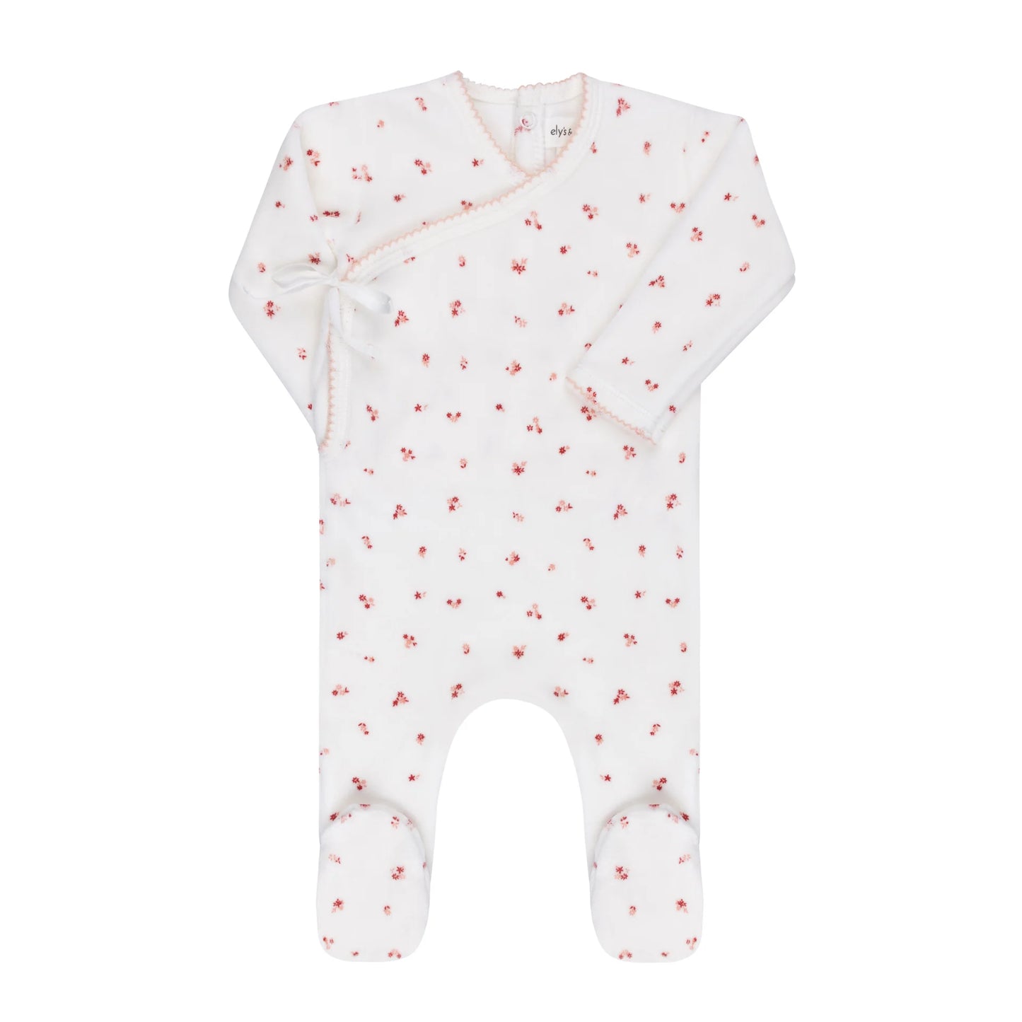 Velour Cluster Flower Footie