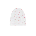 Velour Cluster Flower footie + Cotton Beanie