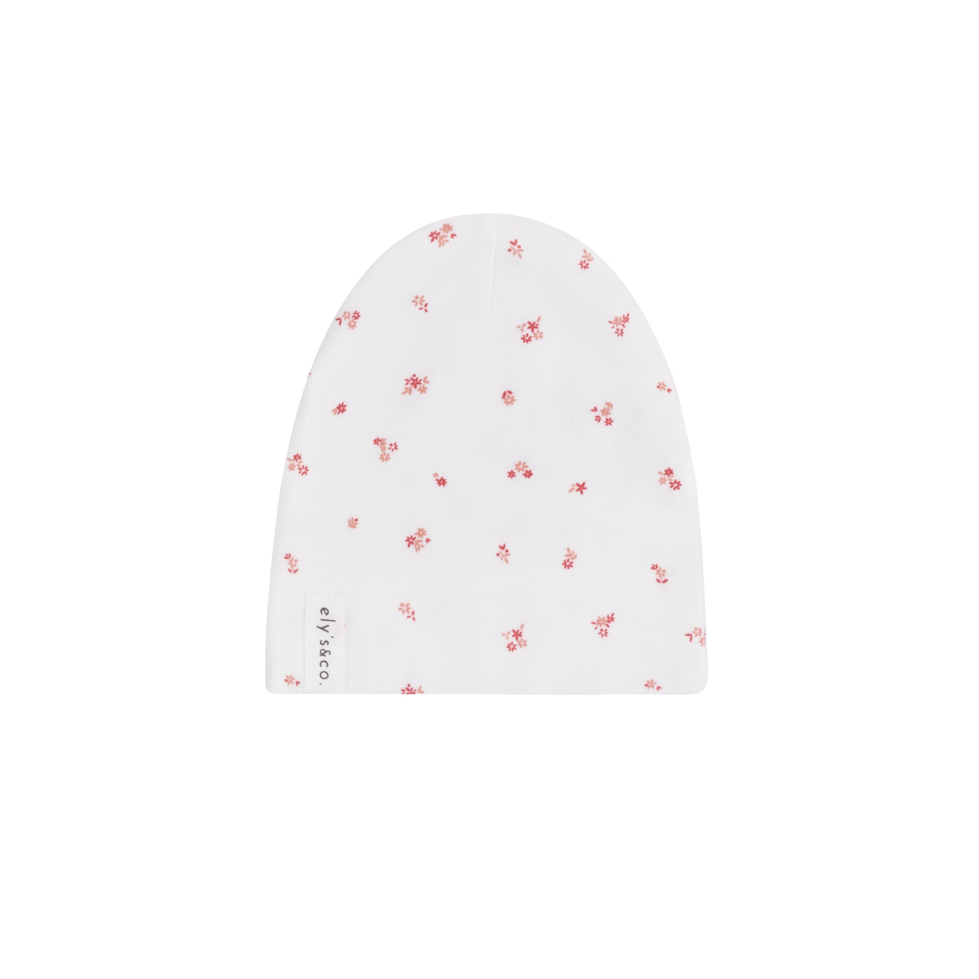 Velour Cluster Flower footie + Cotton Beanie
