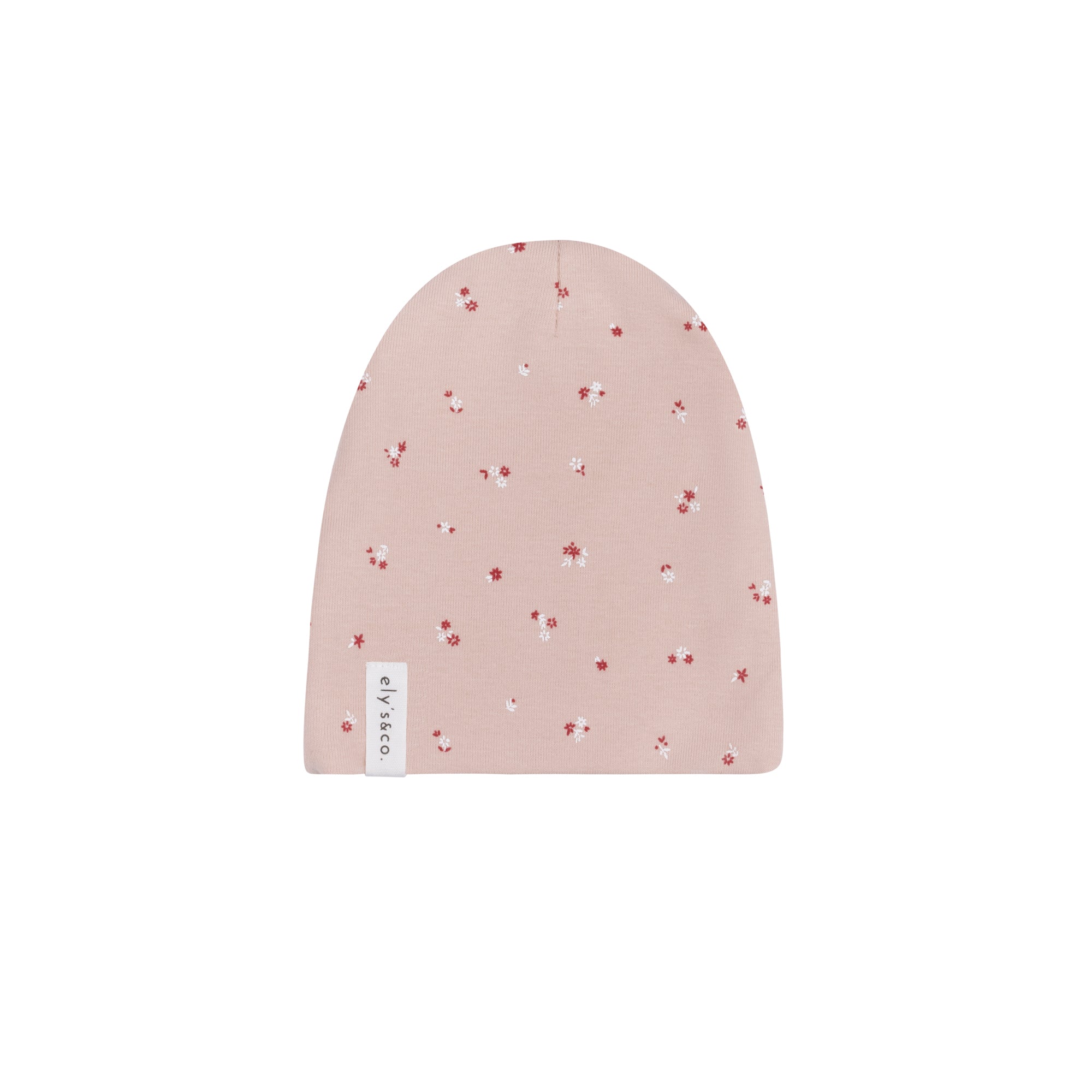 Velour Cluster Flower footie + Cotton Beanie