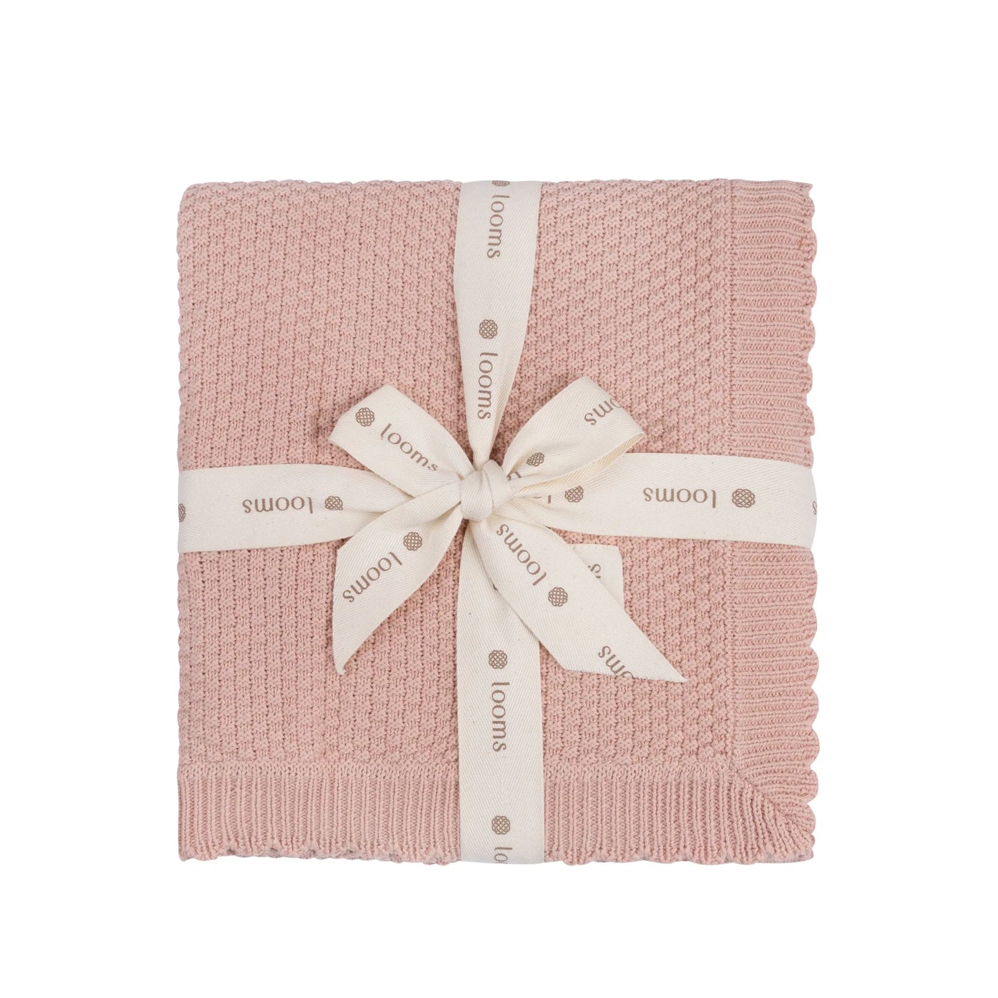 Moss Knit Pink Blanket