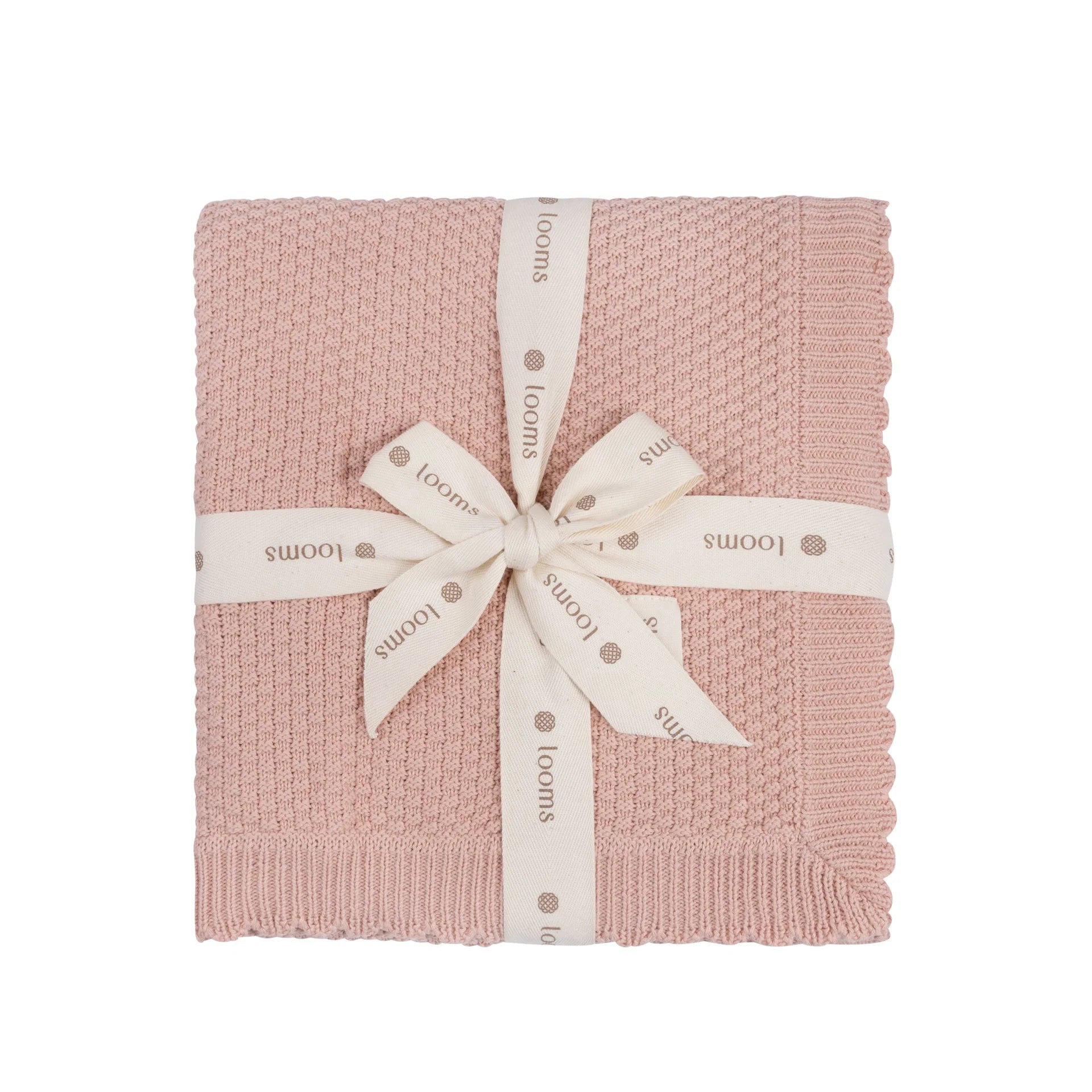 Moss Knit Pink Blanket