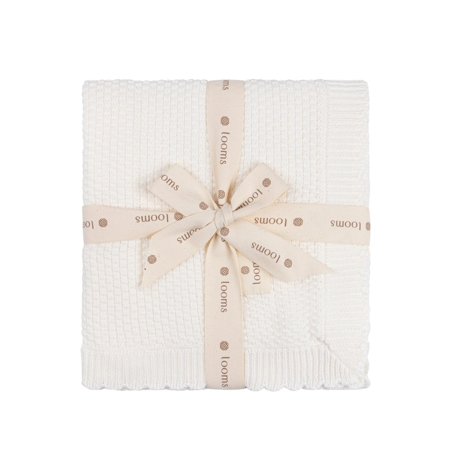 Moss Knit Ivory Blanket