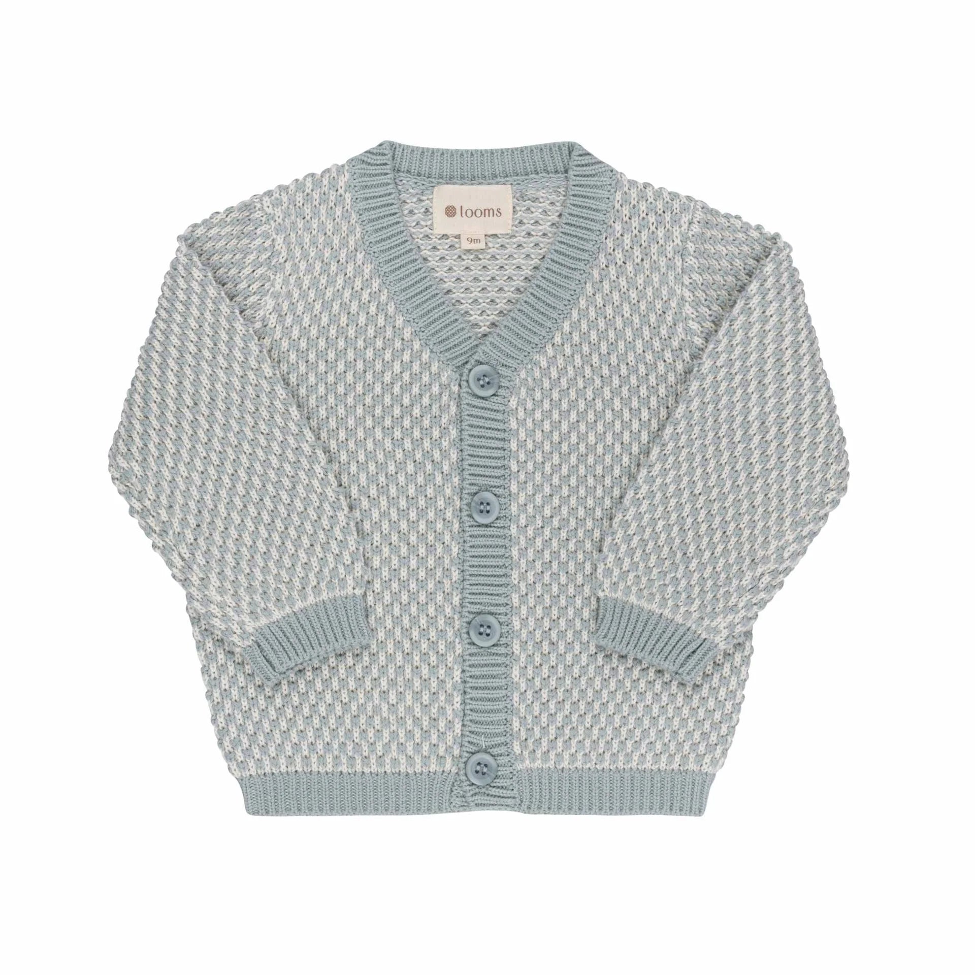 Ely's & co Bubble Knit Blue Cardigan