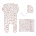 Velour Vine Pattern Pink on Ivory Take me Home Set