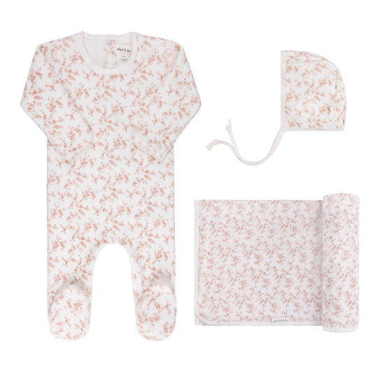 Velour Vine Pattern Pink on Ivory Take me Home Set