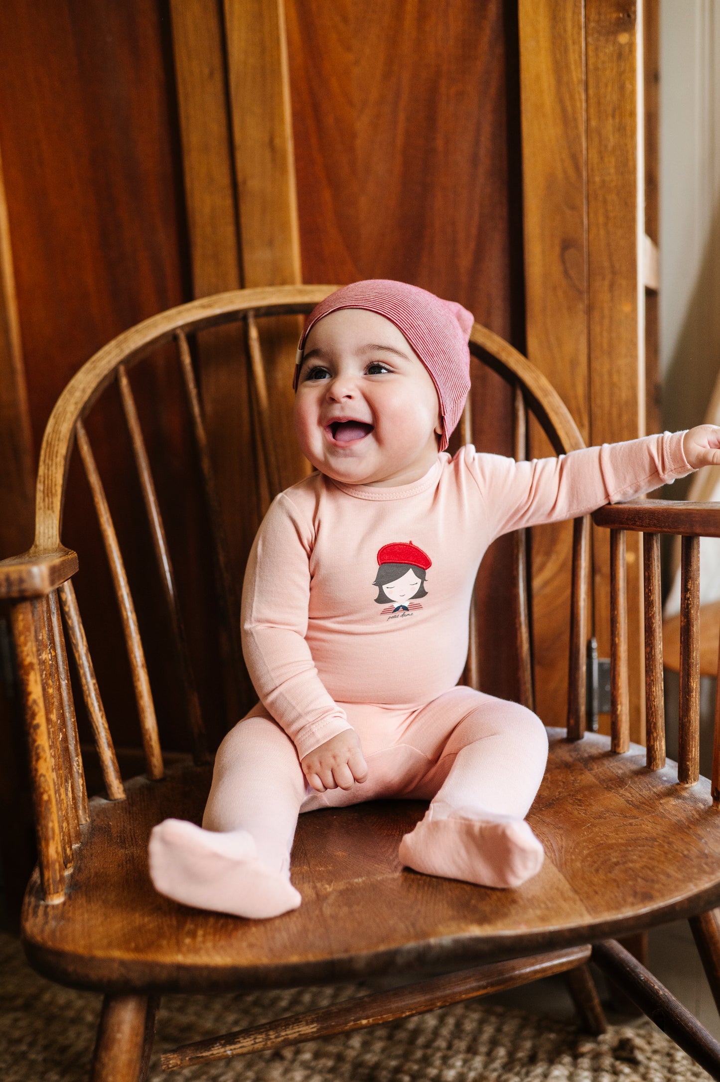 French Terry French Girl Footie + Beanie