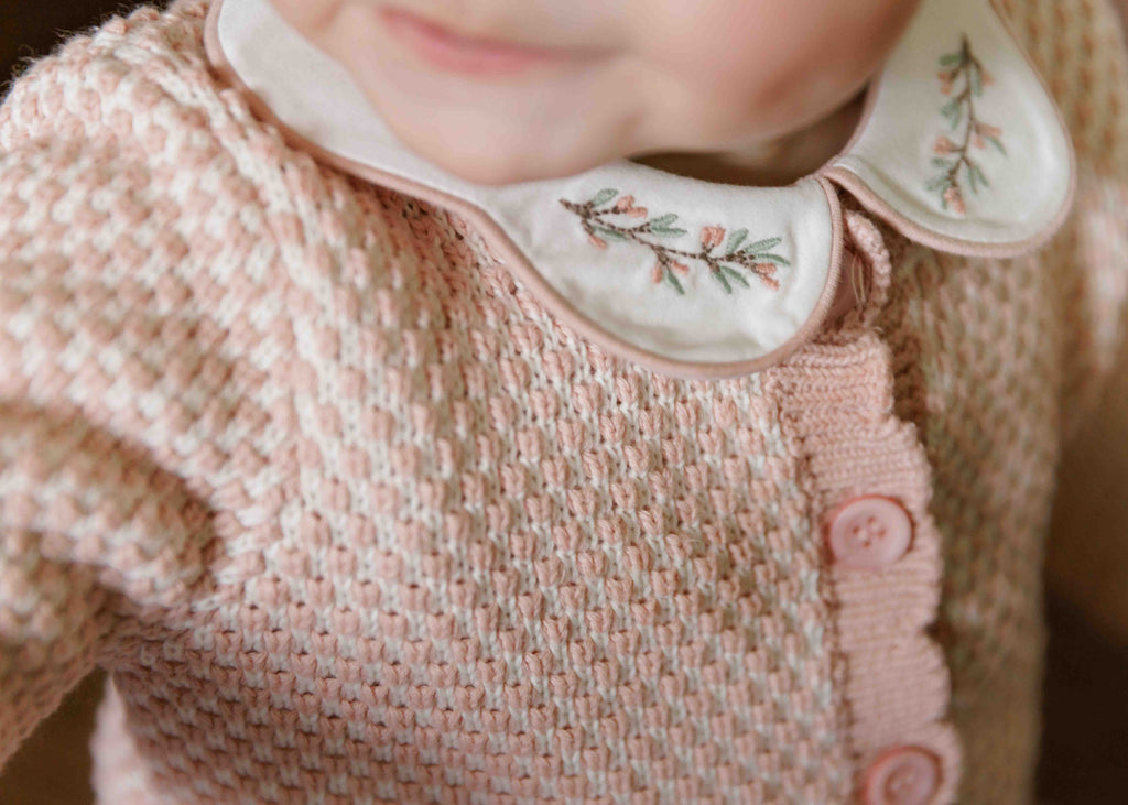 Ely's & co Bubble Knit Mauve Cardigan
