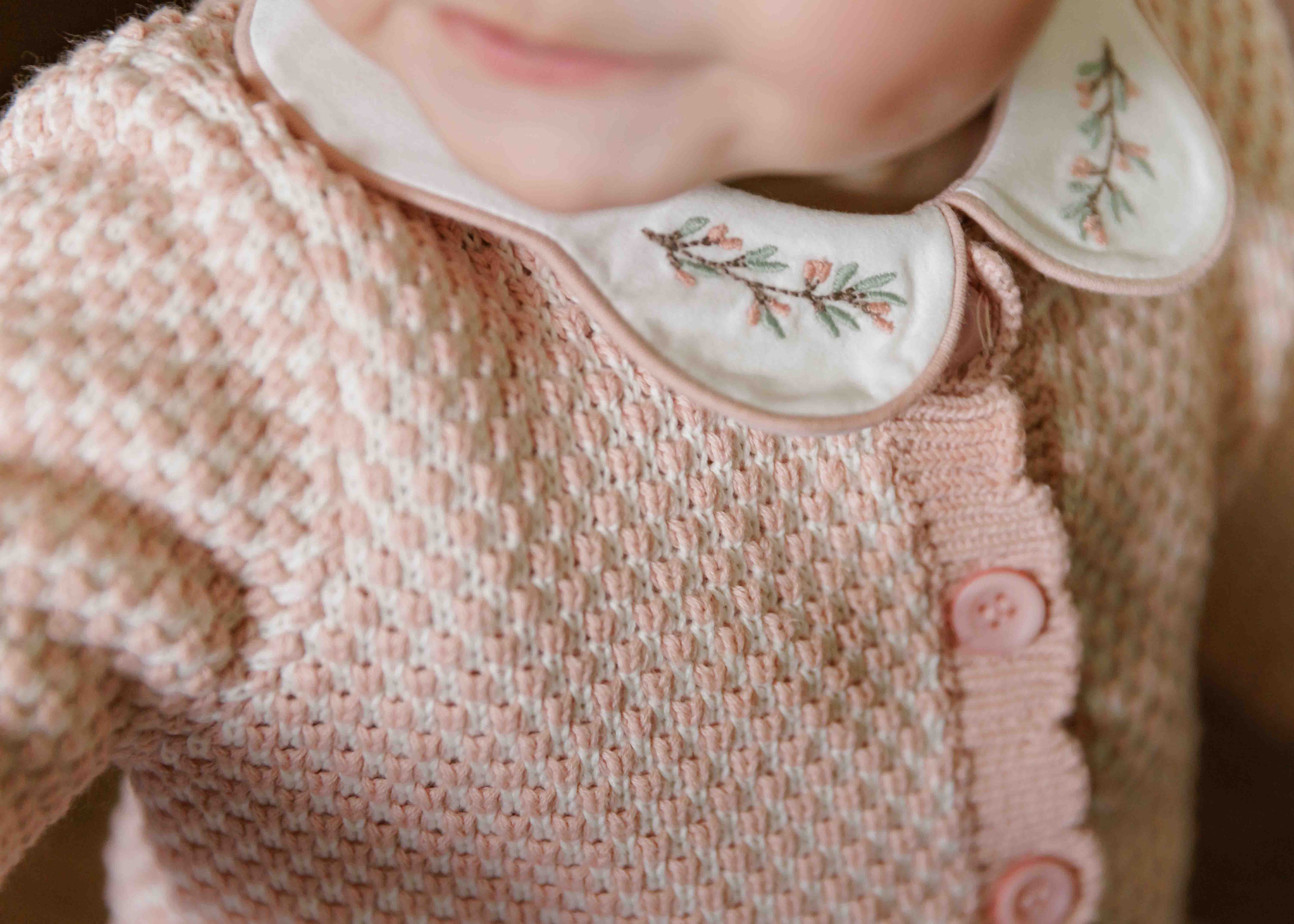 Ely's & co Bubble Knit Mauve Cardigan