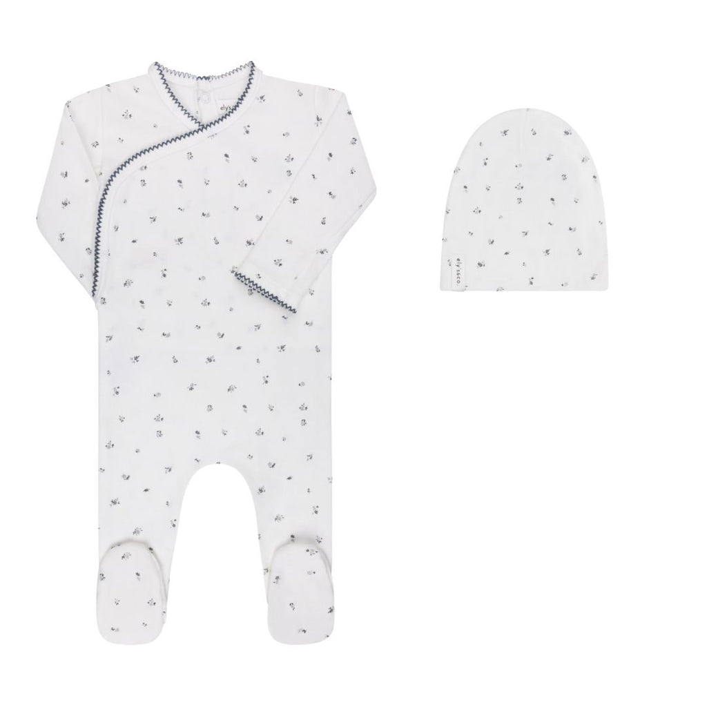 Velour Cluster Leaf footie + beanie