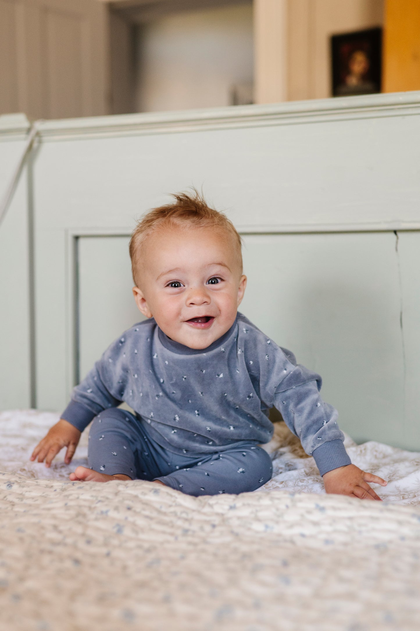 Velour Cluster Leaf Velour Top and cotton legging Lounge Set