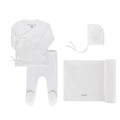 Squiggle Pointelle Boys 4 pc set Bris outfit (blanket + bonnet)