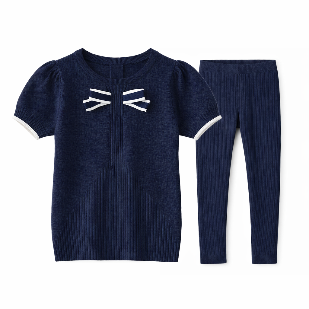 Belle Toddler Girl Bow Sweater + Legging Set