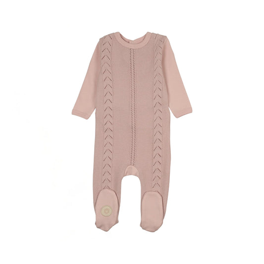 Cable Front Footie & Hat Set