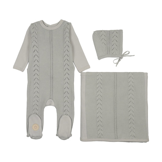 Cable Front Layette Set