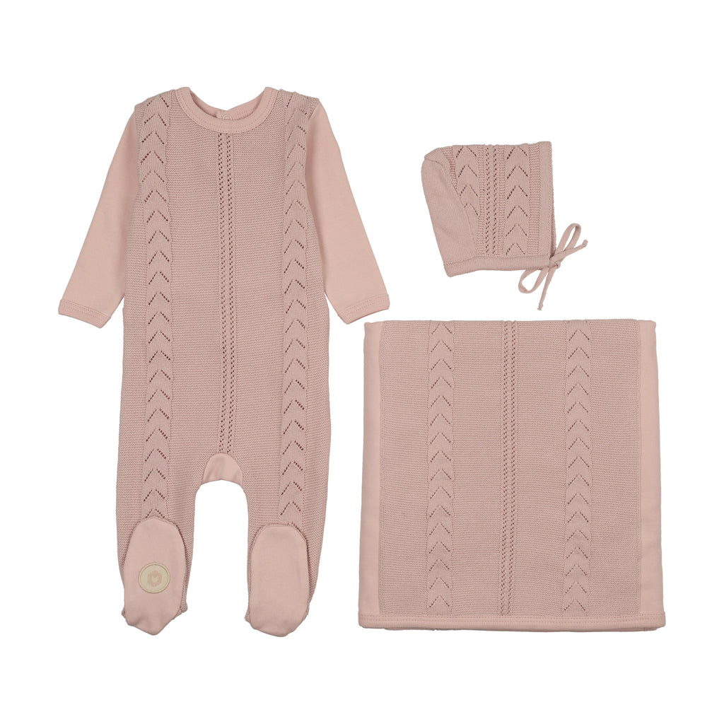 Cable Front Layette Set
