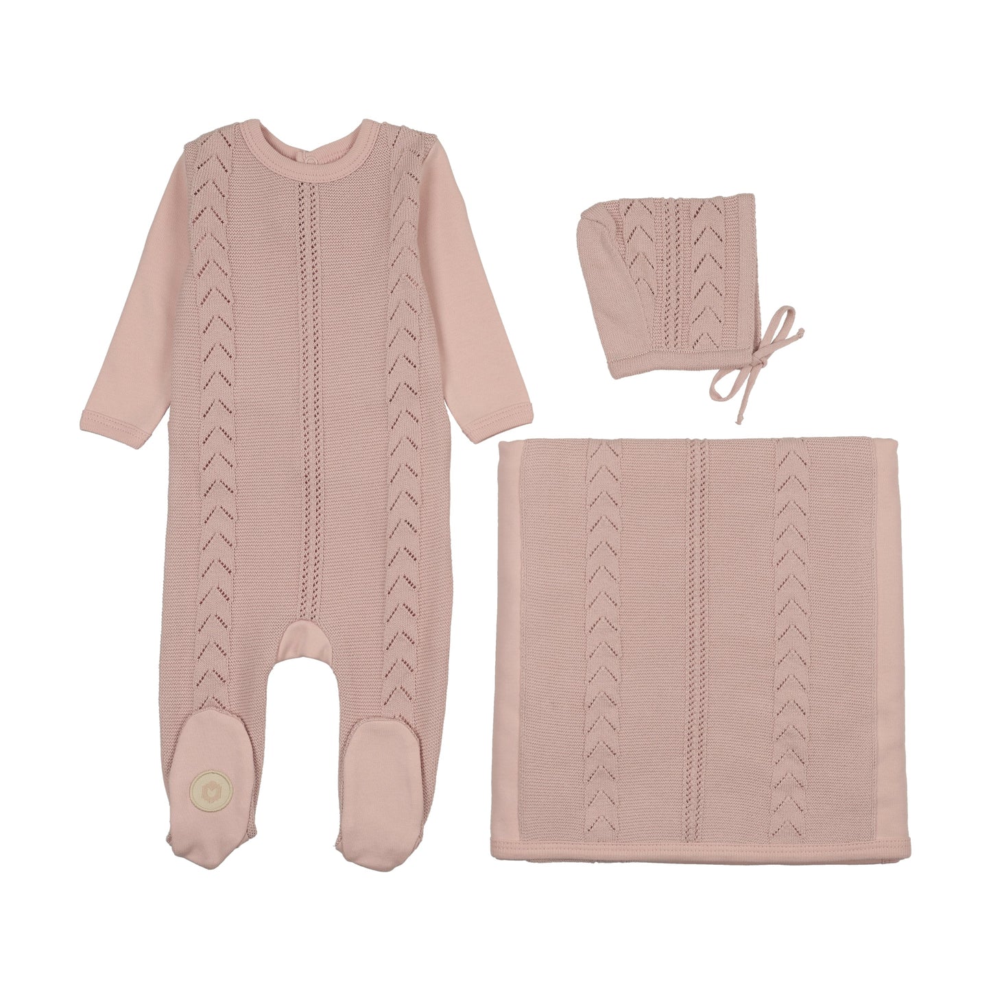 Cable Front Layette Set