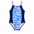 Speedo Wavy Print Girls One Piece