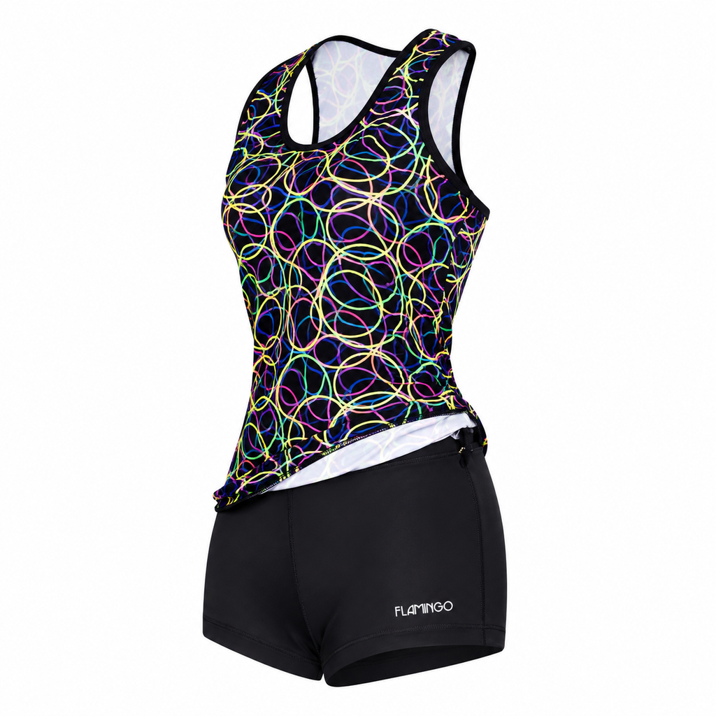 Flamingo Girls 2Z Set - Black/Multi Scribble