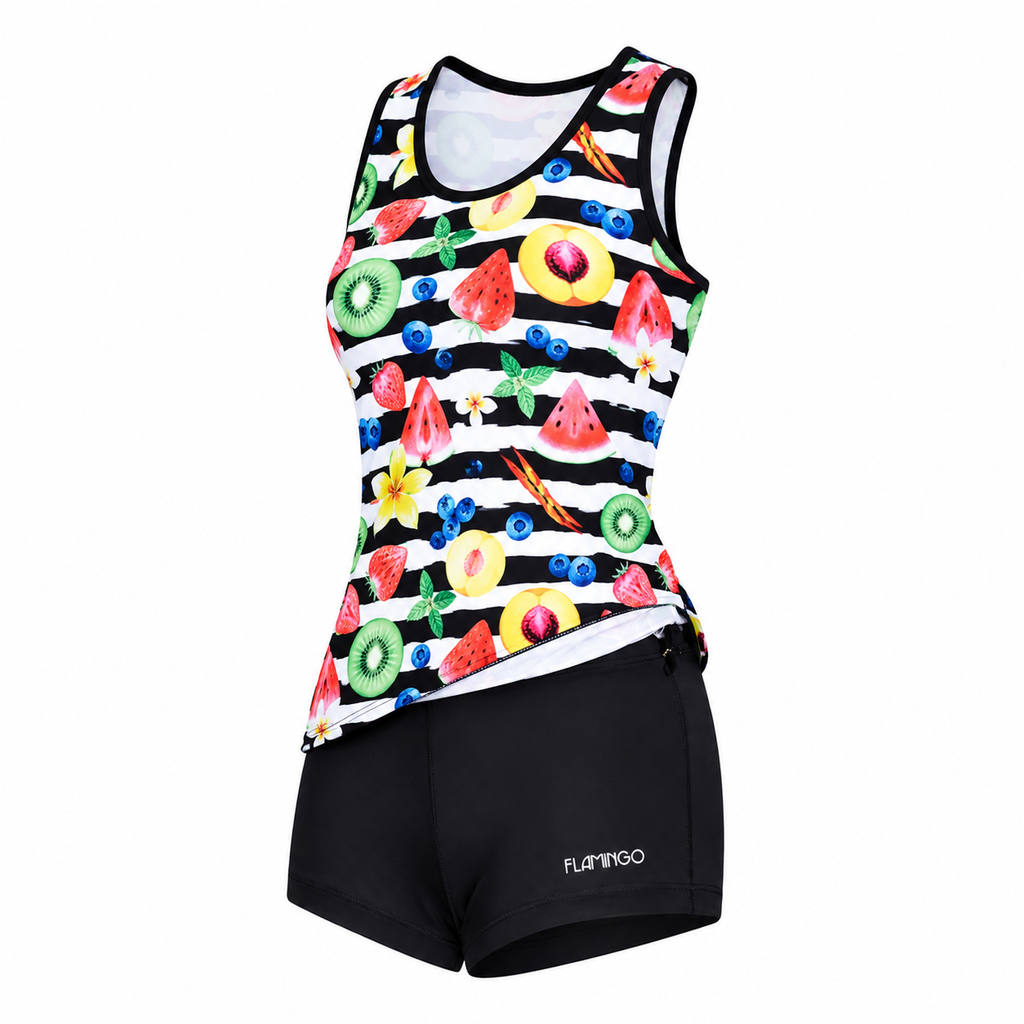 Flamingo Girls 2Z Set - Black/Multi Fruit