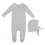 Collared Pointelle Footie + Hat